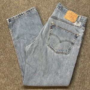 Levi's 505 Straight Fit Denim Jeans Mens‎ 38x30 Blue 5 Pocket Cotton (056)
